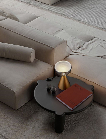 Nova Luce LED Tischleuchte Voi 8W warmweiss 3000K Schwarz Messinggold Glas Metall Ø17cm 9236312