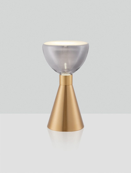 Nova Luce LED Tischleuchte Voi 8W warmweiss 3000K Schwarz Messinggold Glas Metall Ø17cm 9236312