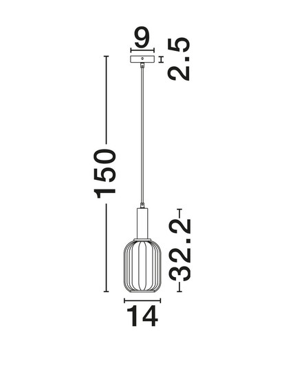 Nova Luce Pendelleuchte Maho E27 Rauchgrau Messinggold Glas Metall Ø14cm 9236313