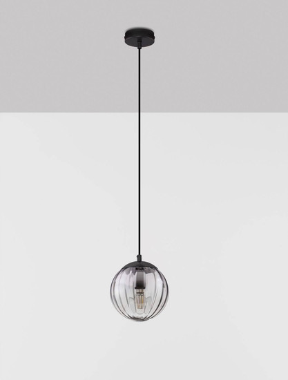 Nova Luce Pendelleuchte Abbacus E27 Schwarz Glas Metall Ø17cm 9236316