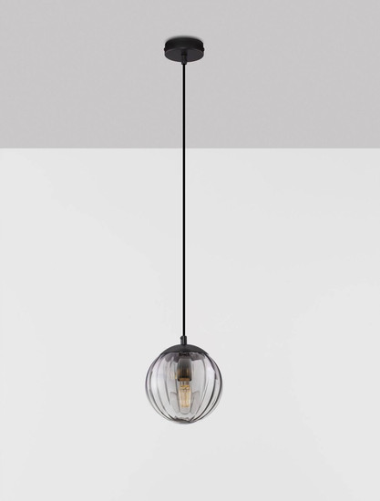 Nova Luce Pendelleuchte Abbacus E27 Schwarz Glas Metall Ø17cm 9236316