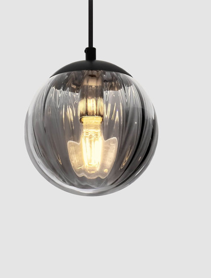 Nova Luce Pendelleuchte Abbacus E27 Schwarz Glas Metall Ø17cm 9236316