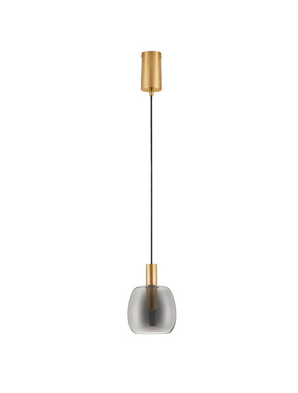 Nova Luce LED Pendelleuchte Imatia 7W warmweiss 3000K Messinggold Rauchschwarz Glas Metall Ø16cm 9236390