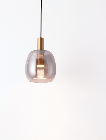 Nova Luce LED Pendelleuchte Imatia 7W warmweiss 3000K Messinggold Rauchschwarz Glas Metall Ø16cm 9236390
