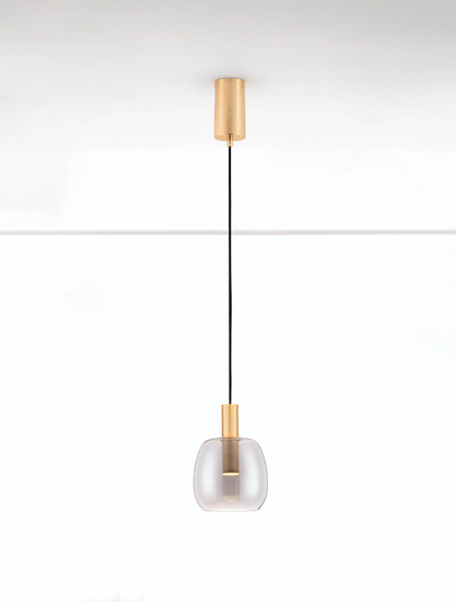 Nova Luce LED Pendelleuchte Imatia 7W warmweiss 3000K Messinggold Rauchschwarz Glas Metall Ø16cm 9236390