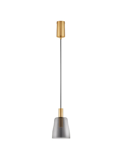 Nova Luce LED Pendelleuchte Imatia 7W warmweiss 3000K Messinggold Rauchschwarz Glas Metall Ø14cm 9236391