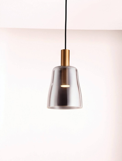Nova Luce LED Pendelleuchte Imatia 7W warmweiss 3000K Messinggold Rauchschwarz Glas Metall Ø14cm 9236391