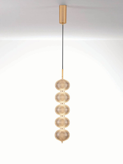 Nova Luce LED Pendelleuchte Klelia dimmbar 30W warmweiss 3000K Messinggold Metall Ø15cm 9236393