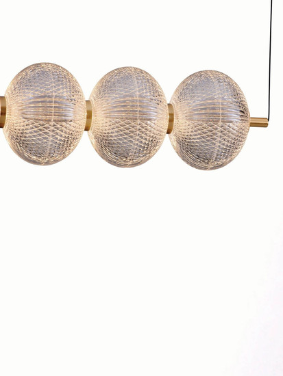 Nova Luce LED Pendelleuchte Klelia dimmbar 34W warmweiss 3000K Messinggold Metall 80x15cm 9236394