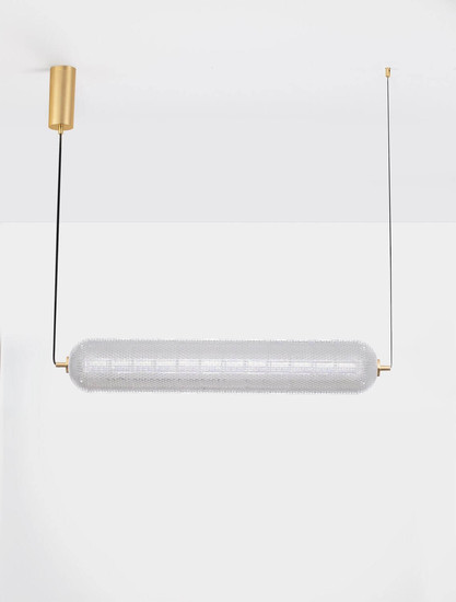 Nova Luce LED Pendelleuchte Klelia dimmbar 40W warmweiss 3000K Messinggold Metall 97x15cm 9236396