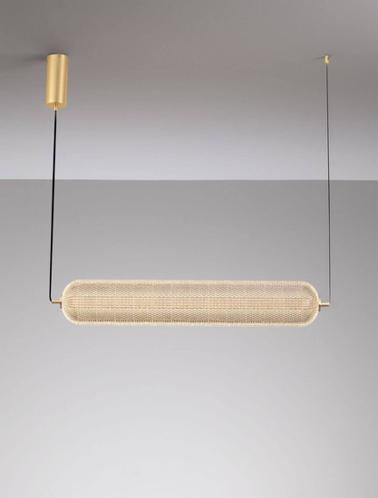 Nova Luce LED Pendelleuchte Klelia dimmbar 40W warmweiss 3000K Messinggold Metall 97x15cm 9236396