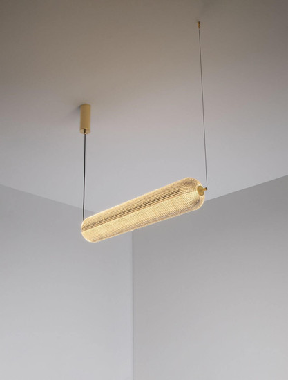 Nova Luce LED Pendelleuchte Klelia dimmbar 40W warmweiss 3000K Messinggold Metall 97x15cm 9236396