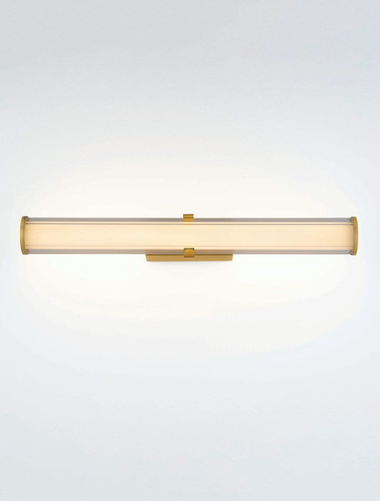 Nova Luce LED Wandleuchte Hedula 23W warmweiss 3000K IP44 Gold Glas Metall 63x12cm 9236401