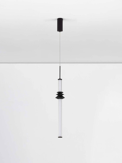 Nova Luce LED Pendelleuchte Stalactite dimmbar 8W warmweiss 3000K Schwarz Aluminium Keramik Ø8cm 9236402