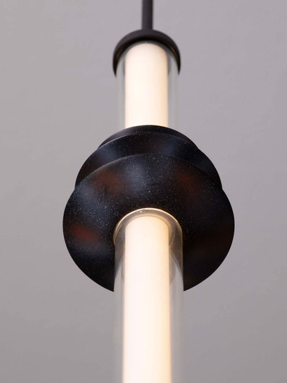 Nova Luce LED Pendelleuchte Stalactite dimmbar 8W warmweiss 3000K Schwarz Aluminium Keramik Ø8cm 9236402