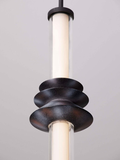 Nova Luce LED Pendelleuchte Stalactite dimmbar 8W warmweiss 3000K Schwarz Aluminium Keramik Ø8cm 9236402