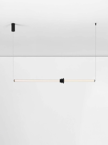 Nova Luce LED Pendelleuchte Stalactite dimmbar 15W warmweiss 3000K Schwarz Aluminium Keramik 110x8cm 9236405