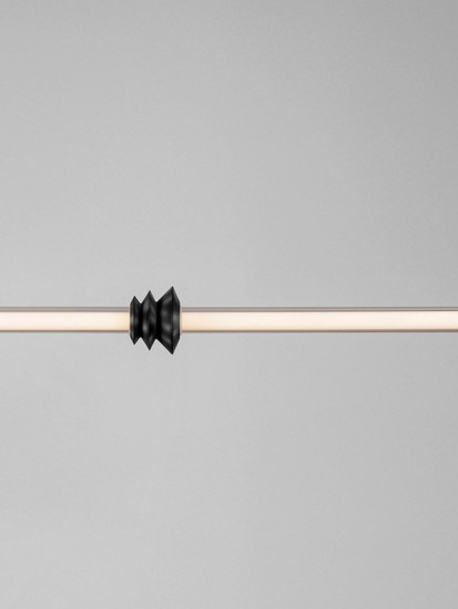 Nova Luce LED Pendelleuchte Stalactite dimmbar 15W warmweiss 3000K Schwarz Aluminium Keramik 110x8cm 9236405