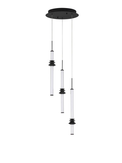 Nova Luce LED Pendelleuchte Stalactite dimmbar 18W warmweiss 3000K Schwarz Aluminium Keramik Ø35cm 9236406
