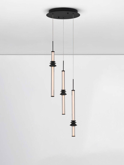 Nova Luce LED Pendelleuchte Stalactite dimmbar 18W warmweiss 3000K Schwarz Aluminium Keramik Ø35cm 9236406