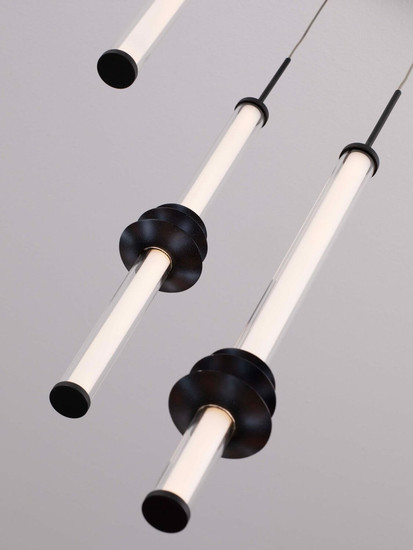 Nova Luce LED Pendelleuchte Stalactite dimmbar 18W warmweiss 3000K Schwarz Aluminium Keramik Ø35cm 9236406