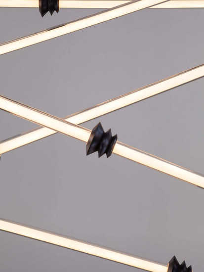 Nova Luce LED Pendelleuchte Stalactite dimmbar 79W warmweiss 3000K Schwarz Aluminium Keramik Ø150cm 9236408