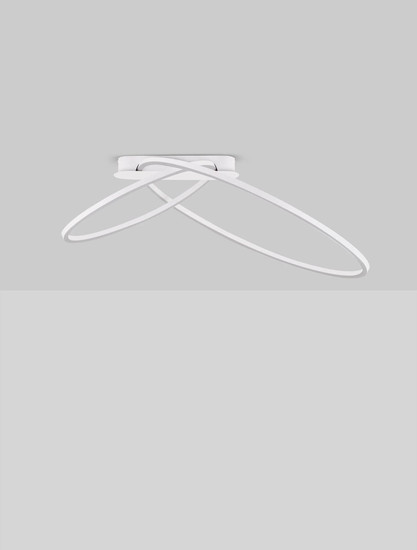 Nova Luce LED Deckenleuchte Kiklos dimmbar 42W warmweiss 3000K Weiß Stahl Aluminium 72x59cm 9248170