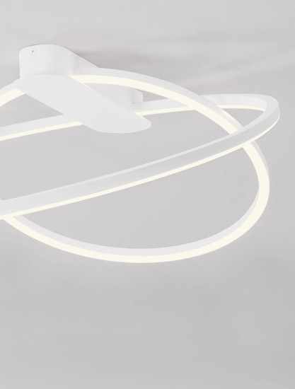 Nova Luce LED Deckenleuchte Kiklos dimmbar 42W warmweiss 3000K Weiß Stahl Aluminium 72x59cm 9248170