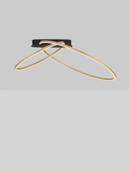 Nova Luce LED Deckenleuchte Kiklos dimmbar 42W warmweiss 3000K Messinggold Stahl Aluminium 72x59cm 9248172