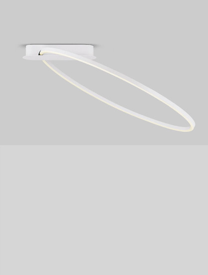 Nova Luce LED Deckenleuchte Kiklos dimmbar 30W warmweiss 3000K Weiß Stahl Aluminium 64x60cm 9248173