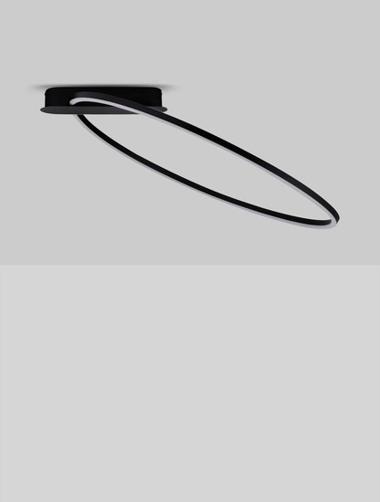 Nova Luce LED Deckenleuchte Kiklos dimmbar 30W warmweiss 3000K Schwarz Stahl Aluminium 64x60cm 9248174