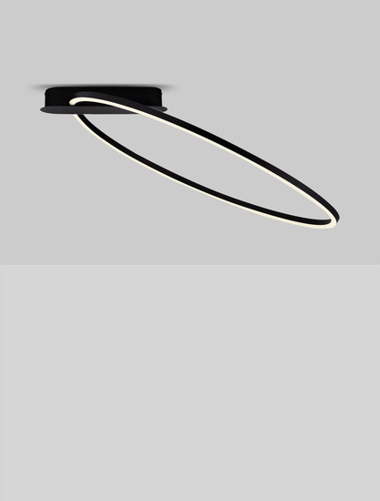 Nova Luce LED Deckenleuchte Kiklos dimmbar 30W warmweiss 3000K Schwarz Stahl Aluminium 64x60cm 9248174