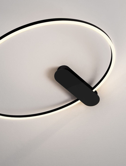 Nova Luce LED Deckenleuchte Kiklos dimmbar 30W warmweiss 3000K Schwarz Stahl Aluminium 64x60cm 9248174