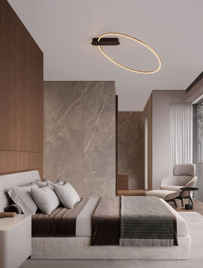 Nova Luce LED Deckenleuchte Kiklos dimmbar 30W warmweiss 3000K Messinggold Stahl Aluminium 64x60cm 9248175