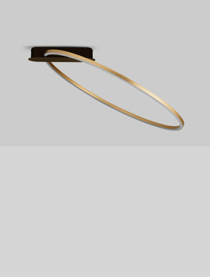 Nova Luce LED Deckenleuchte Kiklos dimmbar 30W warmweiss 3000K Messinggold Stahl Aluminium 64x60cm 9248175