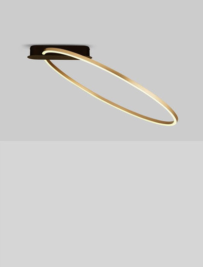 Nova Luce LED Deckenleuchte Kiklos dimmbar 30W warmweiss 3000K Messinggold Stahl Aluminium 64x60cm 9248175