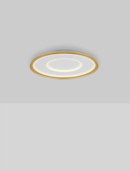 Nova Luce LED Deckenleuchte Figin dimmbar 49W CCT warm-/neutralweiss 2700-5000K Gold Stahl Aluminium Ø60cm 9248178