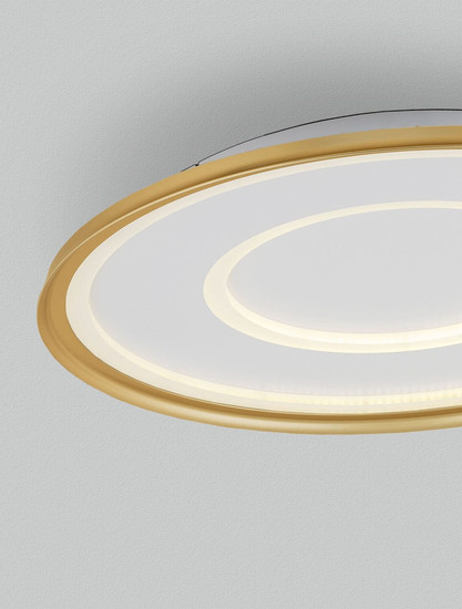 Nova Luce LED Deckenleuchte Figin dimmbar 49W CCT warm-/neutralweiss 2700-5000K Gold Stahl Aluminium Ø60cm 9248178