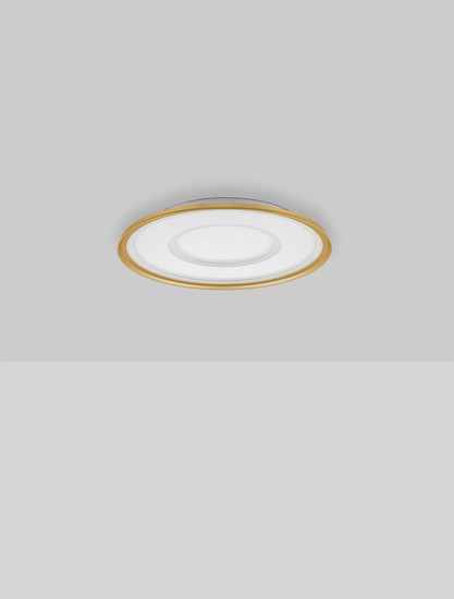 Nova Luce LED Deckenleuchte Figin dimmbar 40W CCT warm-/neutralweiss 2700-5000K Gold Stahl Aluminium Ø50cm 9248179