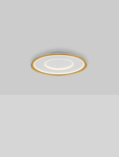 Nova Luce LED Deckenleuchte Figin dimmbar 40W CCT warm-/neutralweiss 2700-5000K Gold Stahl Aluminium Ø50cm 9248179