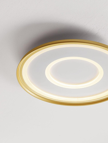 Nova Luce LED Deckenleuchte Figin dimmbar 40W CCT warm-/neutralweiss 2700-5000K Gold Stahl Aluminium Ø50cm 9248179