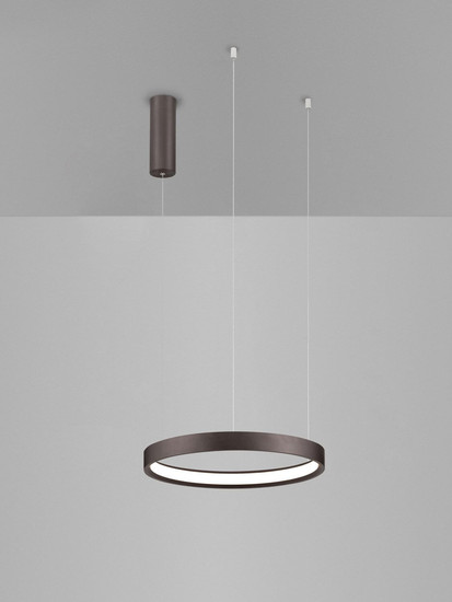 Nova Luce LED Pendelleuchte Perrine dimmbar 22W warmweiss 3000K Kaffeebraun Aluminium Ø40cm 9345647