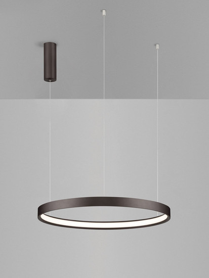 Nova Luce LED Pendelleuchte Perrine dimmbar 40W warmweiss 3000K Kaffeebraun Aluminium Ø60cm 9345648