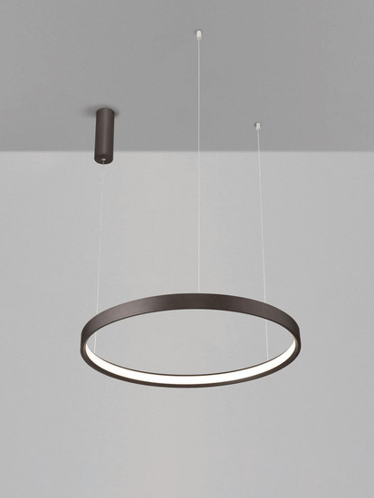 Nova Luce LED Pendelleuchte Perrine dimmbar 40W warmweiss 3000K Kaffeebraun Aluminium Ø60cm 9345648
