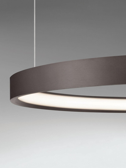 Nova Luce LED Pendelleuchte Perrine dimmbar 40W warmweiss 3000K Kaffeebraun Aluminium Ø60cm 9345648