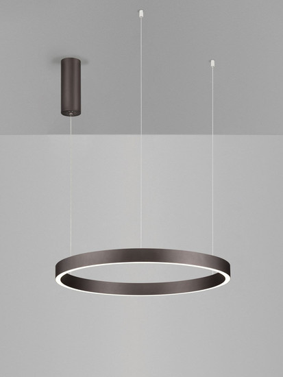 Nova Luce LED Pendelleuchte Elowen dimmbar 60W warmweiss 3000K Kaffeebraun Aluminium Ø60cm 9345649