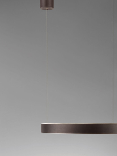 Nova Luce LED Pendelleuchte Elowen dimmbar 60W warmweiss 3000K Kaffeebraun Aluminium Ø60cm 9345649