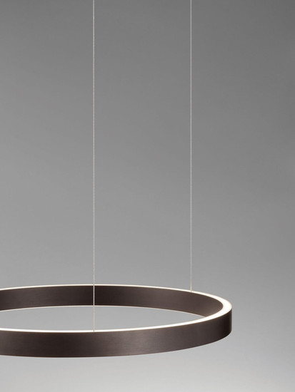 Nova Luce LED Pendelleuchte Elowen dimmbar 60W warmweiss 3000K Kaffeebraun Aluminium Ø60cm 9345649