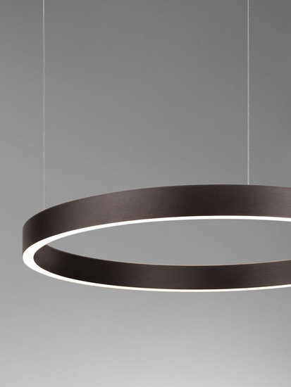 Nova Luce LED Pendelleuchte Elowen dimmbar 60W warmweiss 3000K Kaffeebraun Aluminium Ø60cm 9345649
