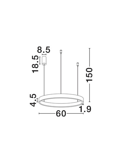 Nova Luce LED Pendelleuchte Elowen dimmbar 60W warmweiss 3000K Kaffeebraun Aluminium Ø60cm 9345649